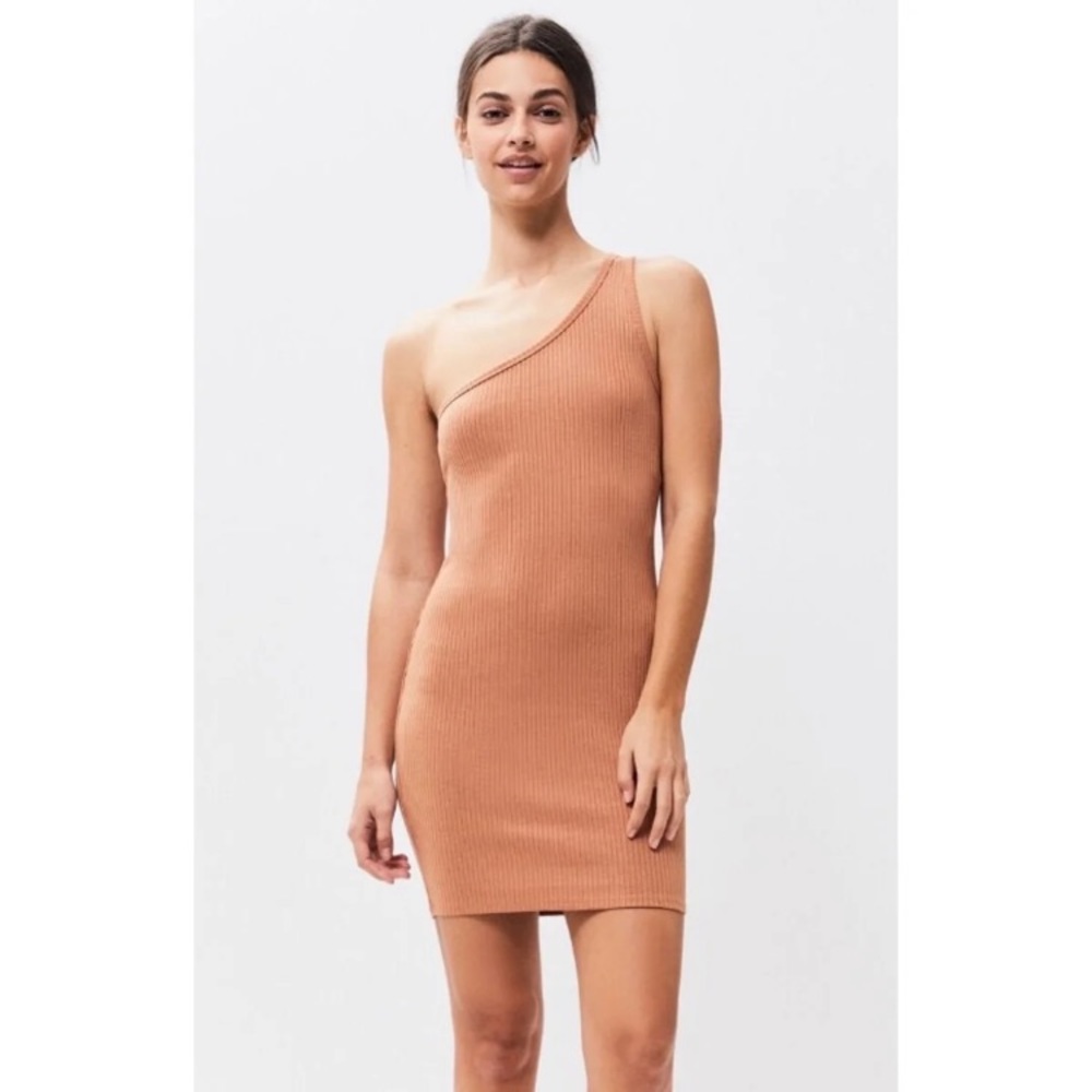 Kendal and Kylie tan nude dress